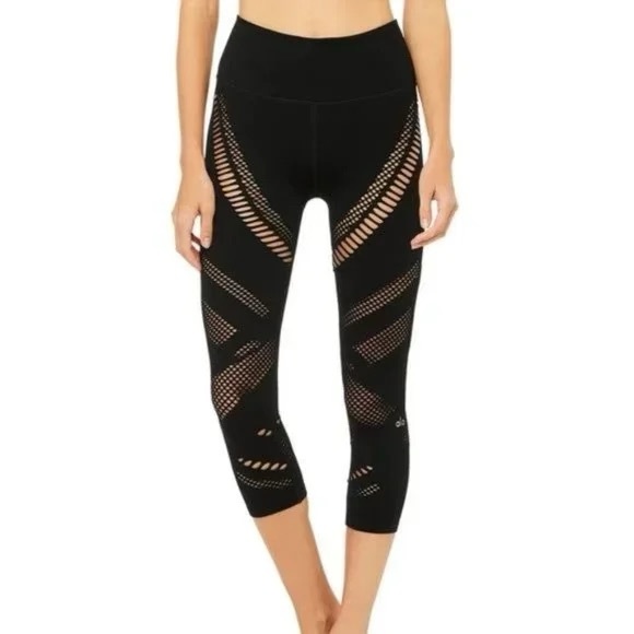 ALO Yoga Pants - Alo High Waisted Seamless Radiance Capri Leggings Sz Small